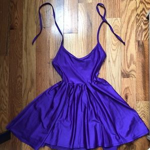 Purple American Apparel Tricot Figure Skater Dress